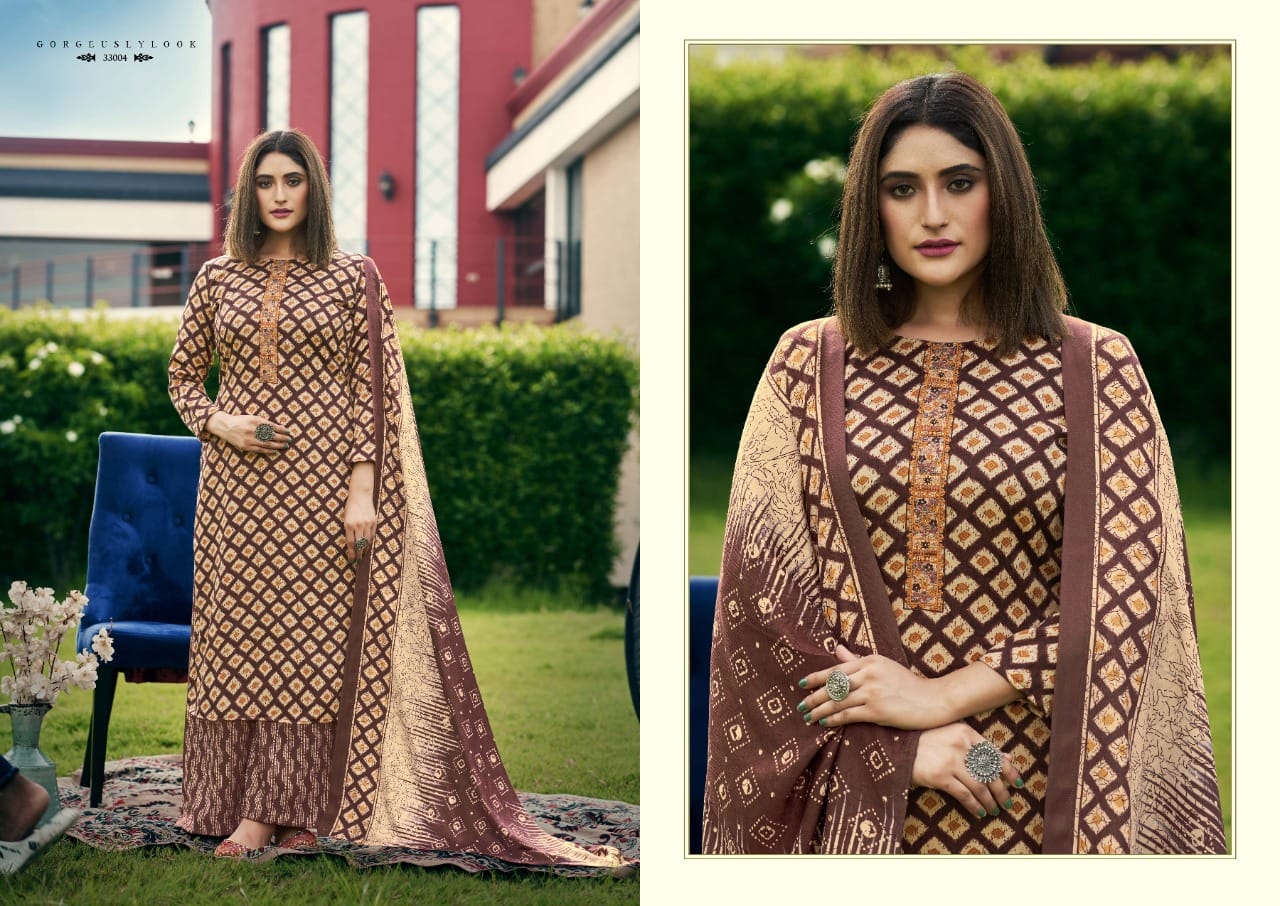 Rk Gold Rinaaz New Fancy Winter Casual Wear Designer Dress Material Collection